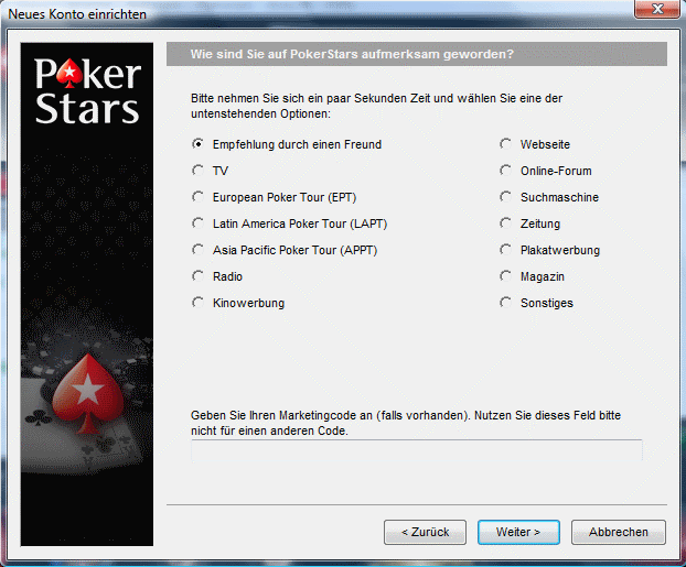 pokerstars marketingcode