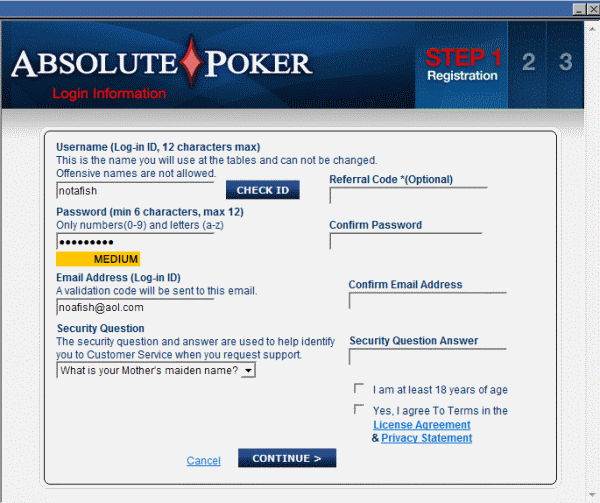 referral code absolute poker